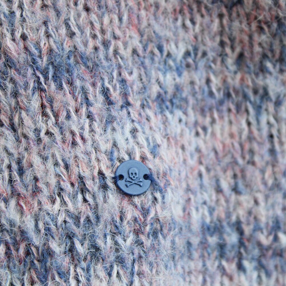 Scalpers Purple Blue Ombre Wool Alpaca Blend V-Neck Pullover Sweater Size Small - Picture 4 of 7